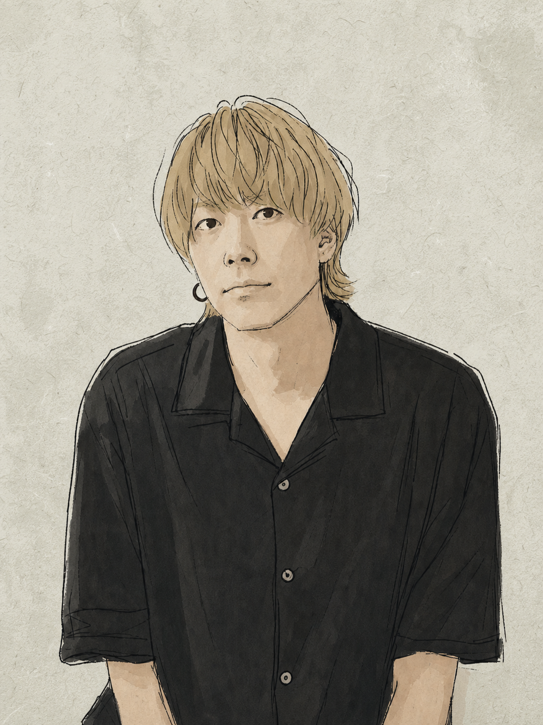 スタイリスト イワサ カツヒコの手描きイラスト